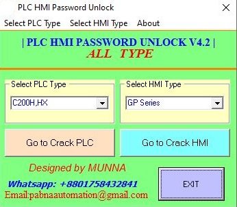 all plc hmi password unlock