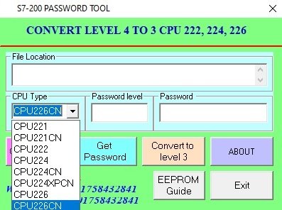 siemens s7200 plc password unlock