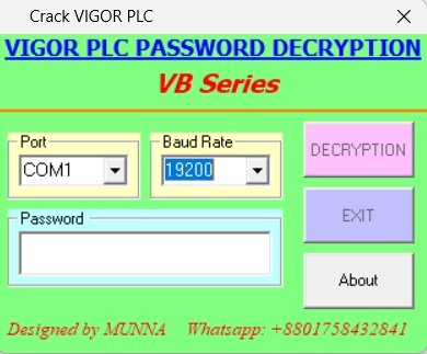 vigor plc password unlock