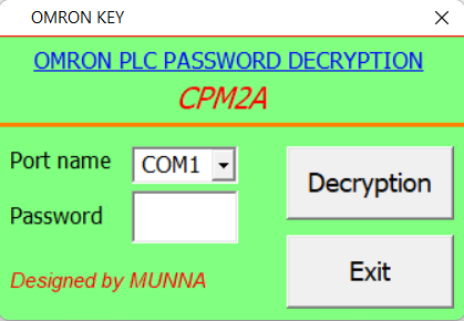 omron cpm2a password unlock