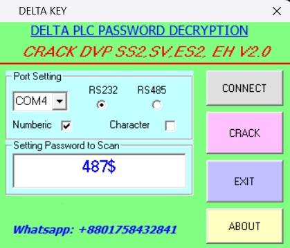 delta plc password unlock