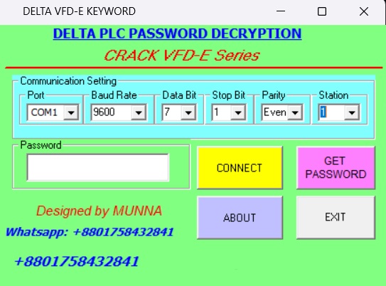 delta plc password unlock
