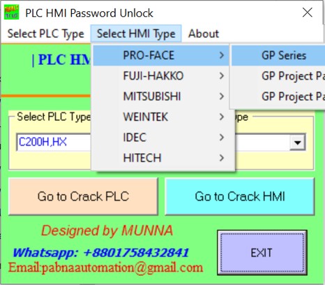   Proface HMI GP series password unlock software free download