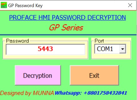   Proface HMI GP series password unlock software free download