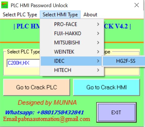 IDEC HMI HG2F password unlock Free Download